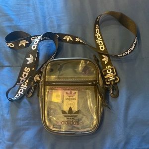 Adidas clear crossbody bag. Clear black and white. Good condition